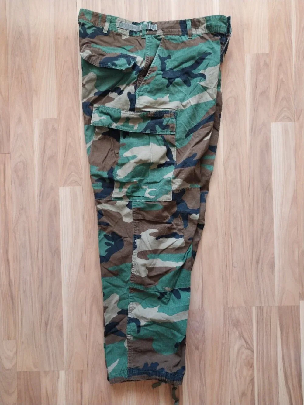 US Military Woodland Camouflage BDU Trousers Hot Weather Ripstop Sz Medium Short